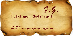 Flikinger Györgyi névjegykártya